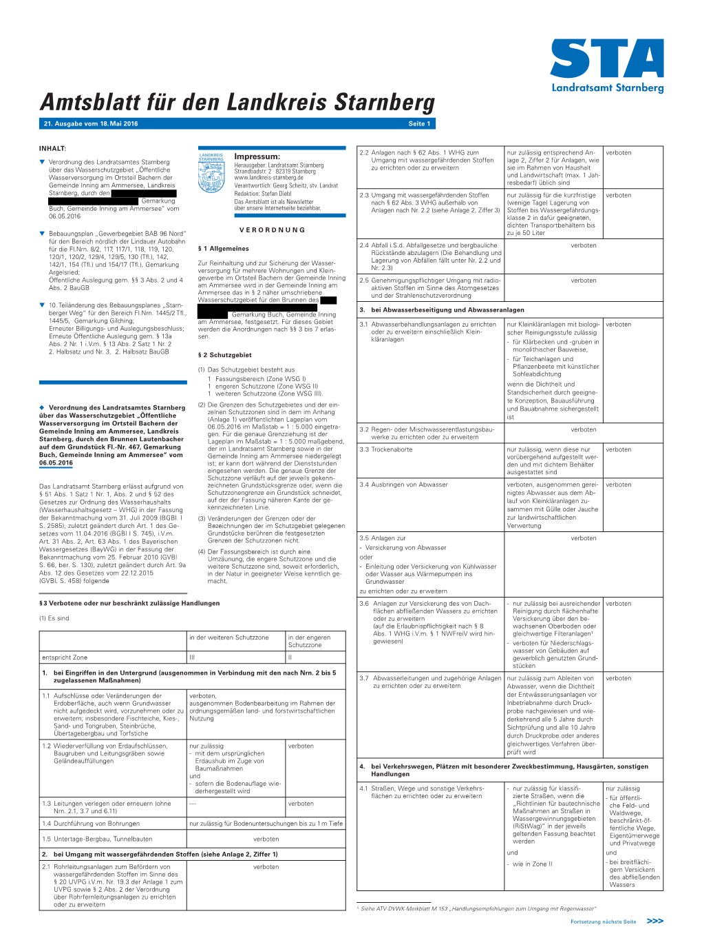 Amtsblatt Für Den Landkreis Starnberg 21