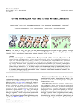 Velocity Skinning for Real‐Time Stylized Skeletal Animation