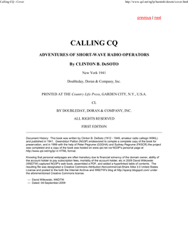 Calling CQ: Adventures of Short Wave Radio Operators