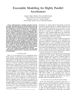 Executable Modelling for Highly Parallel Accelerators