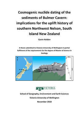 Cosmogenic Nuclide Dating of the Sediments of Bulmer Cavern: Implications for the Uplift History of Southern Northwest Nelson, South Island New Zealand