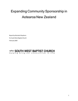 Expanding Community Sponsorship in Aotearoa New Zealand