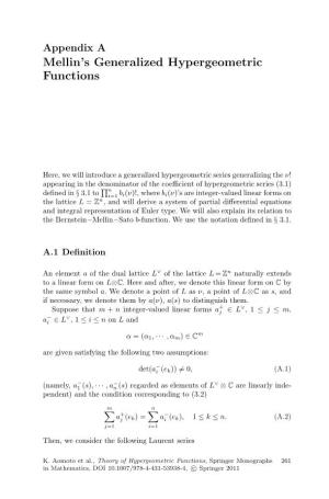 Mellin's Generalized Hypergeometric Functions