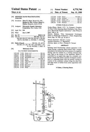 United States Patent (19) 11 Patent Number: 4,770,746 Mayo Et Al
