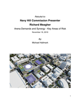 Navy Hill Commission Presenter Richard Meagher Arena Demands and Synergy - Key Areas of Risk November 16, 2019