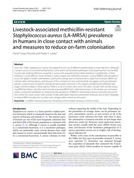 Livestock-Associated Methicillin-Resistant Pathogens