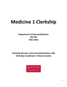 Medicine 1 Clerkship
