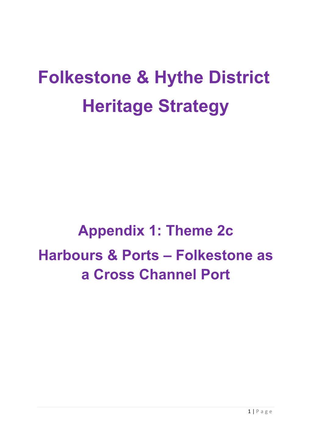 Folkestone & Hythe District Heritage Strategy