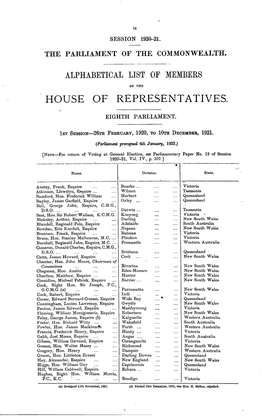 House of Representatives