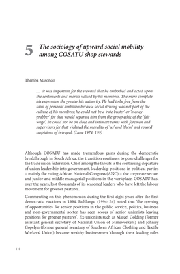 The Sociology of Upward Social Mobility Among COSATU Shop Stewards