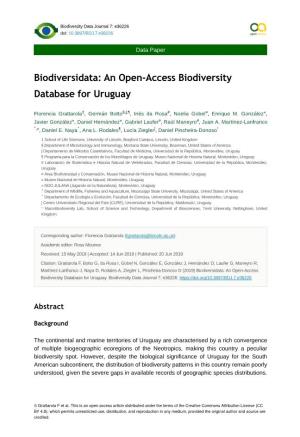 An Open-Access Biodiversity Database for Uruguay