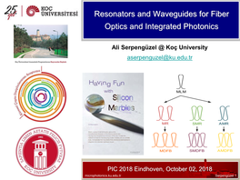 Resonators and Waveguides for Fiber Optics and Integrated Photonics