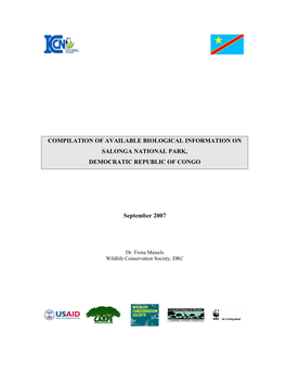 Compilation of Available Biological Information on Salonga National Park, Democratic Republic of Congo