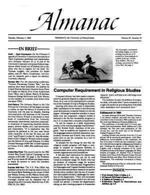 Almanac February 1, 1983