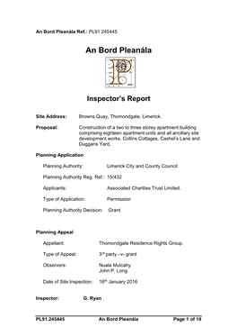 Inspectors Report