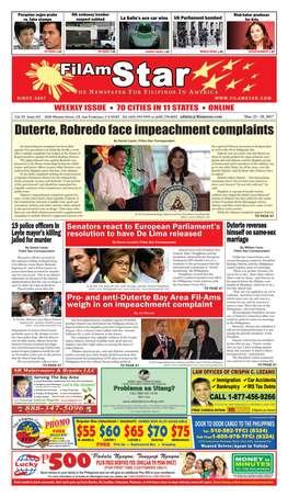 Duterte, Robredo Face Impeachment Complaints