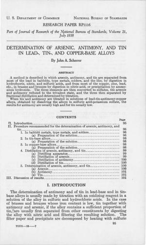 Determination of Arsenic, Antimony, and Tin in Lead-, Tin-, and Copper
