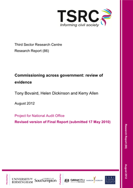 Commissioning Across Government: Review of Evidence