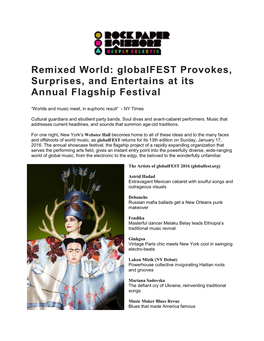 Remixed World: Globalfest Provokes, Surprises, and Entertains at Its Annual Flagship Festival