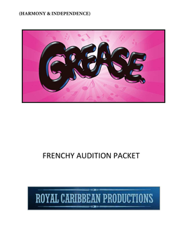 Frenchy Audition Packet Frenchy Grease