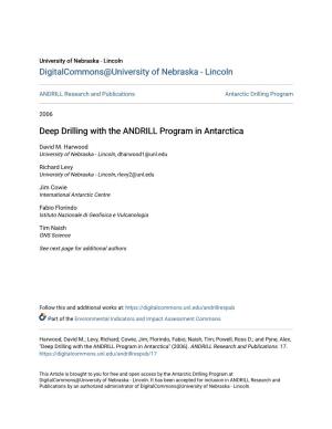 Deep Drilling with the ANDRILL Program in Antarctica