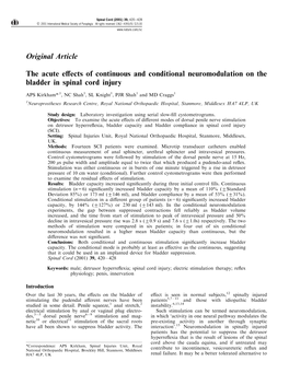 Original Article the Acute E€Ects of Continuous and Conditional