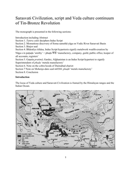 Sarasvati Civilization, Script and Veda Culture Continuum of Tin-Bronze Revolution