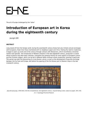 Introduction of European Art in Korea During the Eighteenth Century