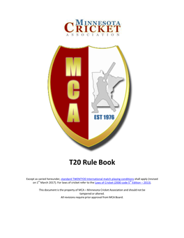 T20 Rules Ramesh Ailaveni