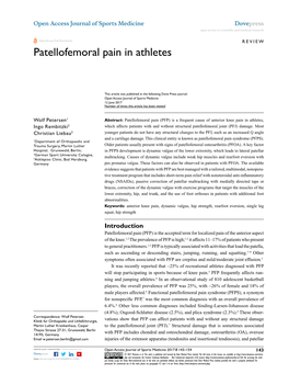 Patellofemoral Pain in Athletes