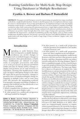 Framing Guidelines for Multi-Scale Map Design Using Databases at Multiple Resolutions