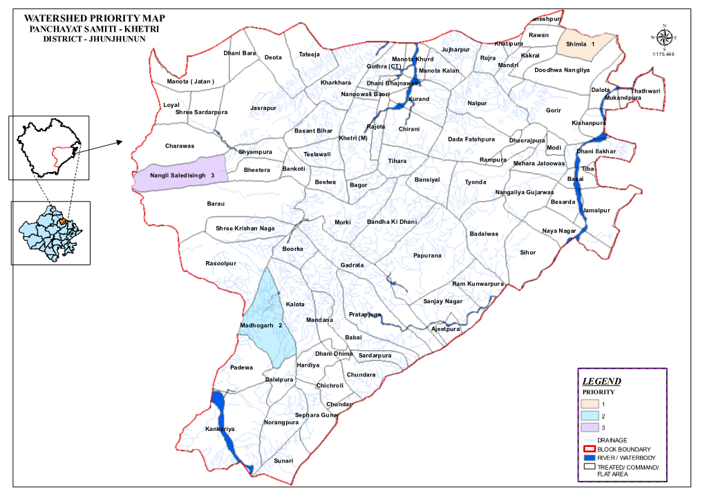 JHUNJHUNUN Khatipura Shimla 1 Jujharpur Μ Dhani Bara Tateeja Kakrai 1:175,449 Deota Manota Khurd Rojra Dhosi Gothra (CT) Mandri Manota Kalan Doodhwa Nangliya