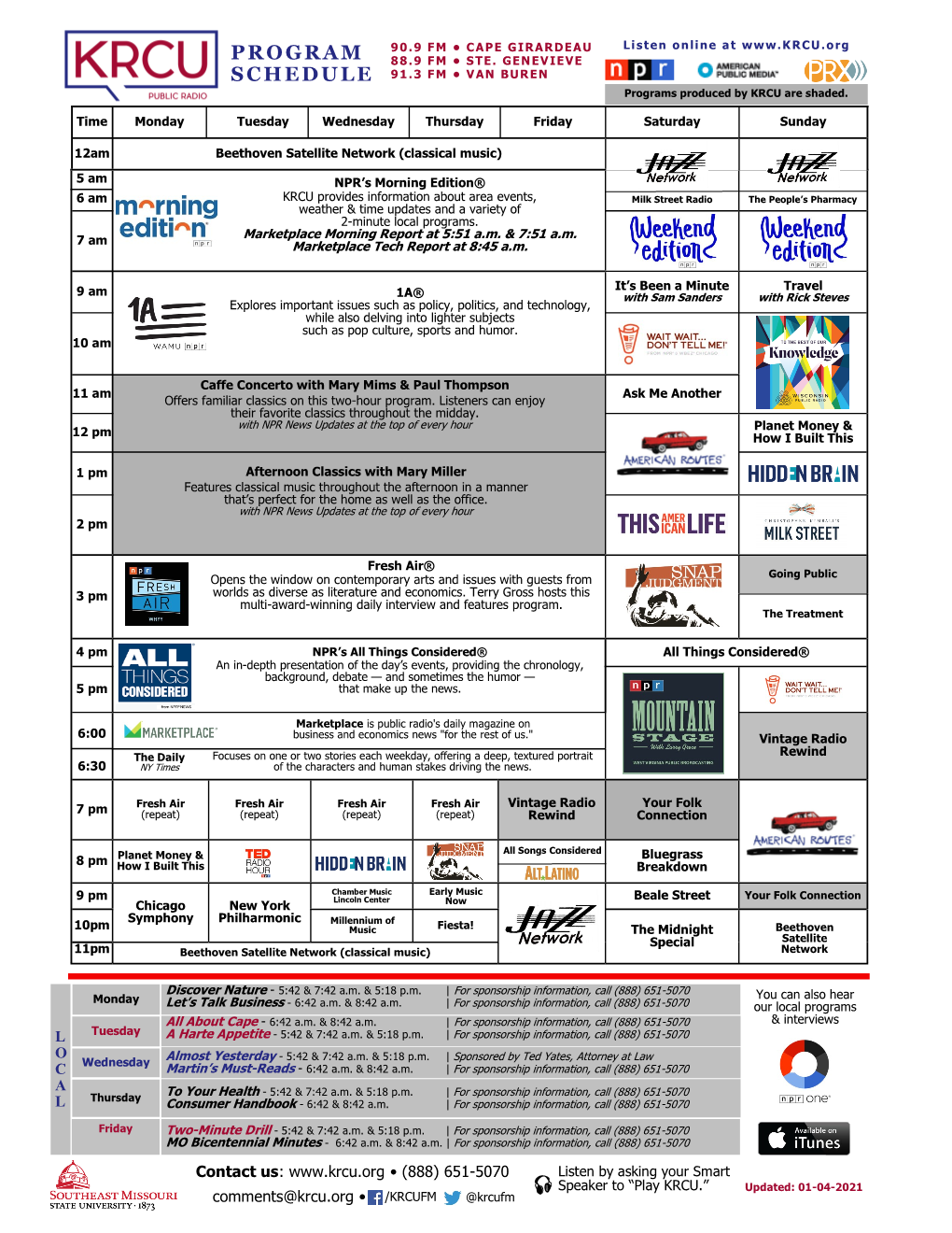 Program Schedule