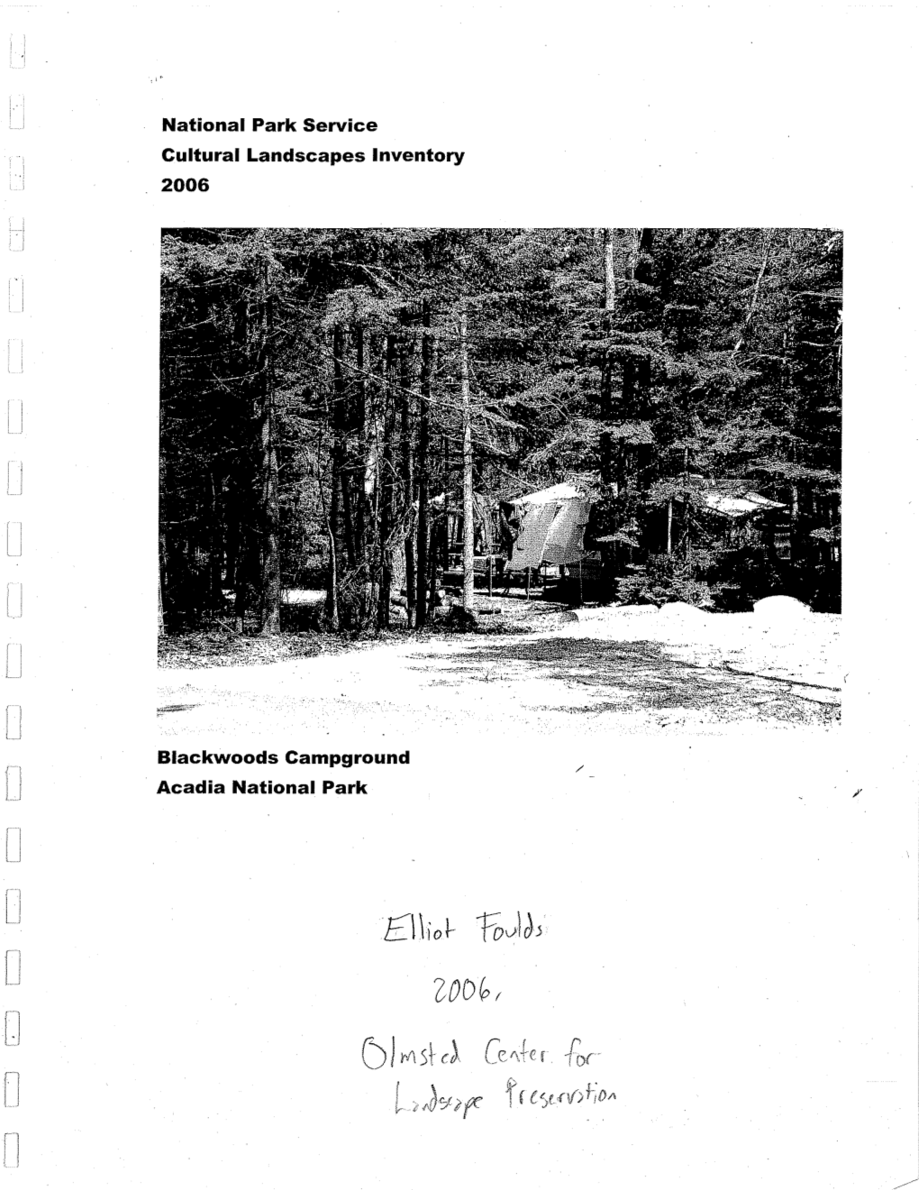 National Park Service Cultural Landscapes Inventory Blackwoods