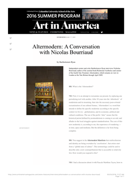Altermodern: a Conversation More Links with Nicolas Bourriaud