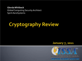January 2011 (Cryptography)