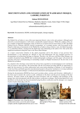 Documentation and Conservation of Wazir Khan Mosque, Lahore, Pakistan