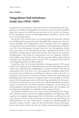 Fotografieren Hieß Teilnehmen Gerda Taro (1910 – 1937)