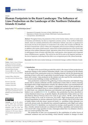 The Influence of Lime Production on the Landscape of the Northern Dalmatian Islands