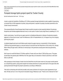 Pumped Storage Hydro Project Eyed for Tucker County | News | Wvgazettemail.Com