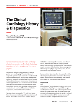 The Clinical Cardiology History & Diagnostics
