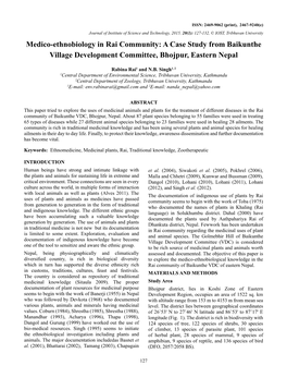 Medico-Ethnobiology in Rai Community: a Case Study from Baikunthe Village Development Committee, Bhojpur, Eastern Nepal