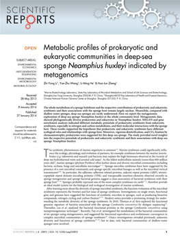 Metabolic Profiles of Prokaryotic and Eukaryotic Communities in Deep