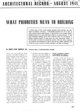 What Priorities Mean to Building