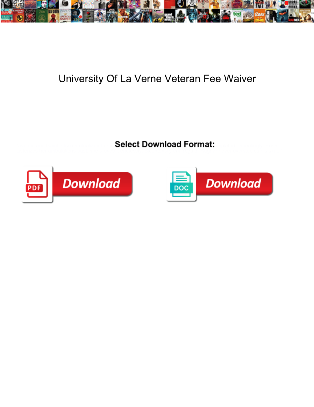 University of La Verne Veteran Fee Waiver