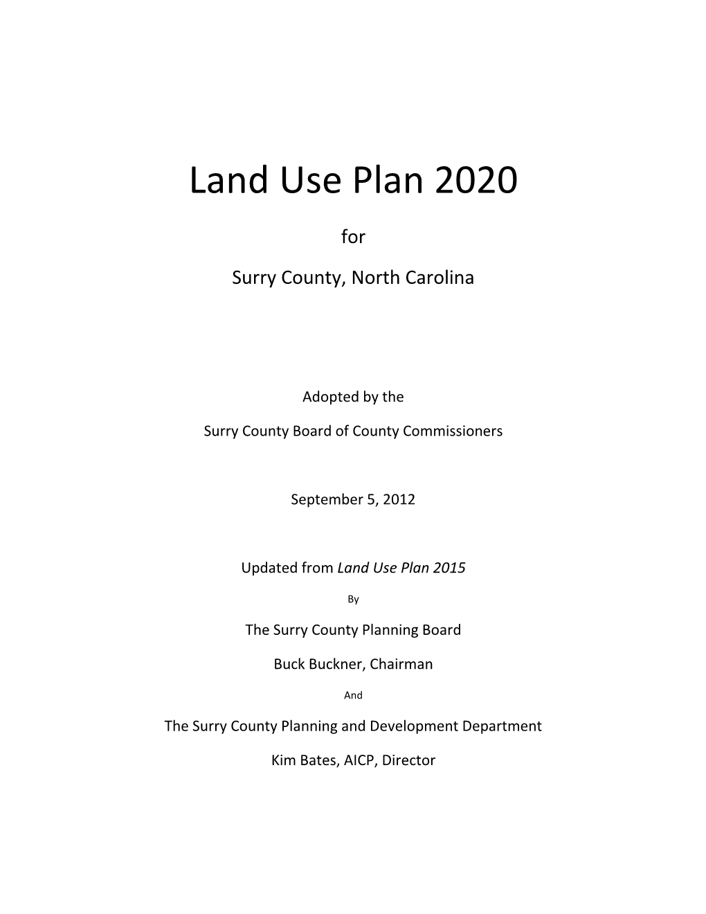 Land Use Plan 2020
