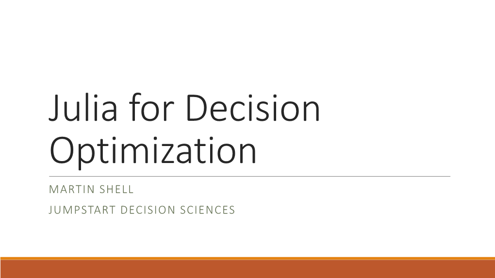 Martin Shell Jumpstart Decision Sciences