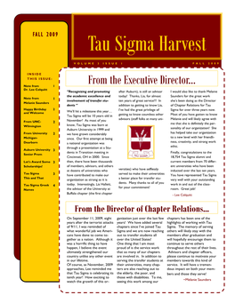 Tau Sigma Harvest Vol 3 Issue 1 2009.Pub