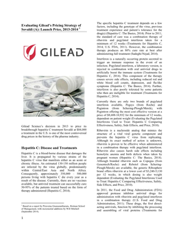 Evaluating Gilead's Pricing Strategy of Sovaldi
