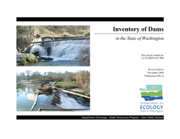 Inventory of Dams in the State of Washington